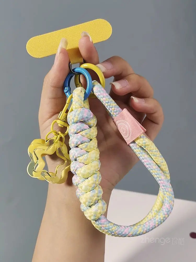 Mobile Phone Lanyard Wrist Short Ins Two Strands Woven Strong Men And Women Outdoor Travel Small Fresh Lanyard Shell Anti-Theft