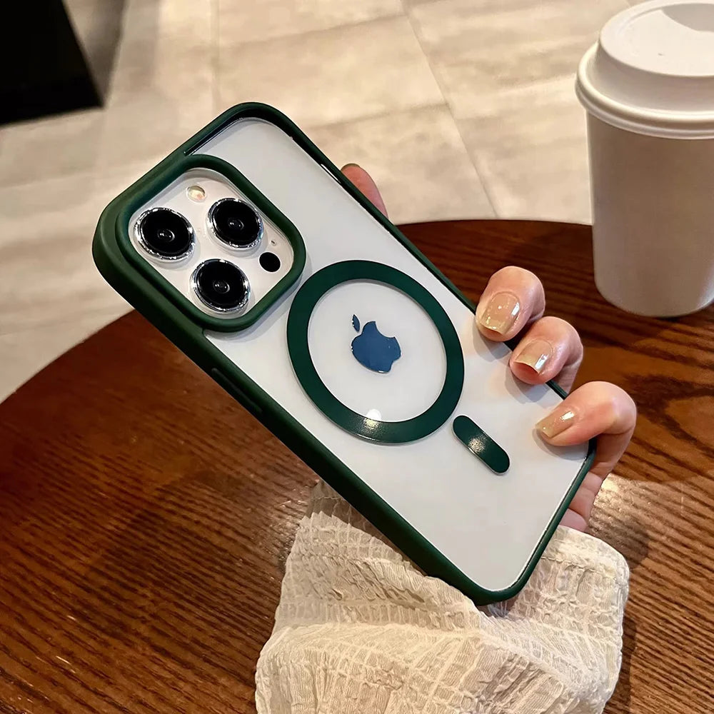 For Magsafe Magnetic Wireless Charging Phone Case For Samsung Galaxy S24 Ultra S23 S22 S24 FE S23 Plus Cases Acrylic Matte Cover - Caseverse