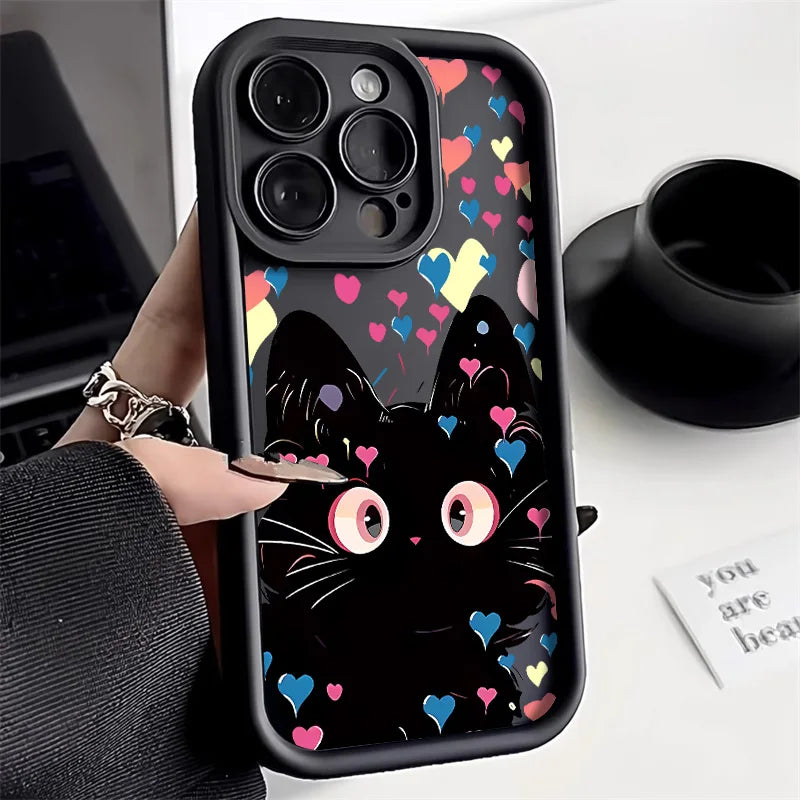 Candy Color Cute Cat Phone Case For iPhone 12 13 14 - Caseverse