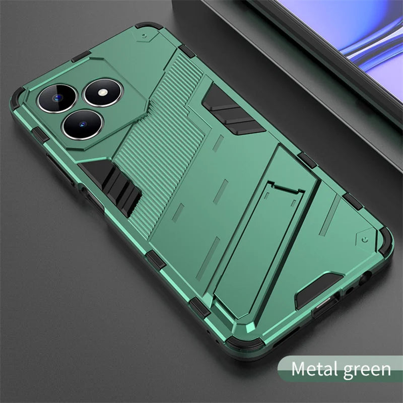For Realmi C53 4G Case Shockproof Rugged Armor Phone Case For Realme C53 C 53 4G RMX3760 6.74" Magnetic Holder Stand Back Cover - Caseverse