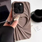 Fashion Fold Wrinkle 3D Love Heart Phone Case For iPhone 13 14 15 Pro Max 16 Plus 11 12 ProMax Soft Matte Silicone Full Cover - Caseverse
