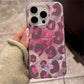 Phone Case for iPhone 16 Pro Max 15 14 Plus 13 12 11 XS X XR 7 8 SE 2022 Cute Pink Leopard Print Stylish Lovely Heart Soft Cover - Caseverse