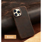 Retro Cowhide Phone Case for iPhone 16 15 13 14 Pro Max 16Pro 14Pro 15Pro Luxury Crazy Horse Genuine PULL-UP Leather Back Cover Caseverse