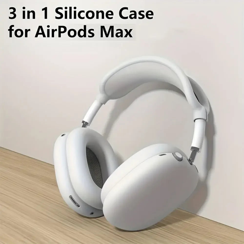 3 in 1 Soft Silicone Skin Protector Headphones Case For Airpods Max Cases Anti Scratch Shockproof Earphone Cover Accessories Caseverse