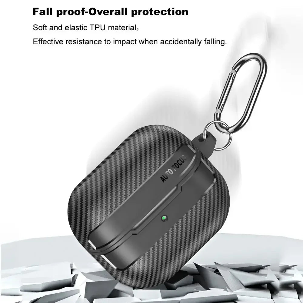 Shockproof Earphone Case for Samsung Galaxy Buds 3 Buds3 Pro Cover Carbon Fiber Texture Shell Soft Silicon Bag Coques