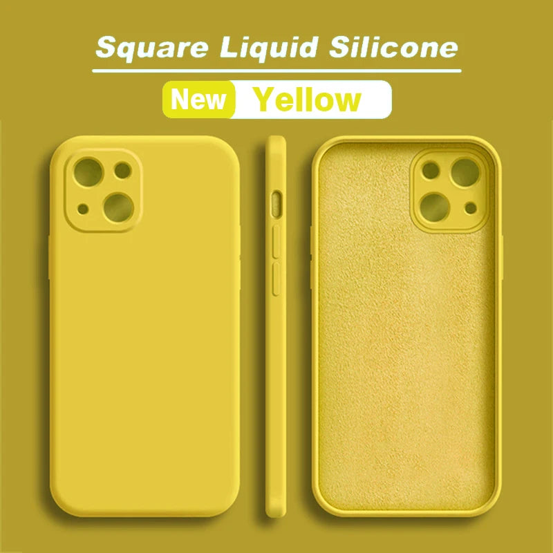 Luxury Liquid Silicone Shockproof Case for iPhone 14 15 Plus X XS XR Max Mini Back Soft Cover - Caseverse