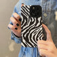 Fashion Zebra Stripes Silicone Case For iPhone 15 12 13 14 Plus 11 16 Pro Max Mini X XS XR 7 8 SE Soft Leather Shockproof Cover - Caseverse