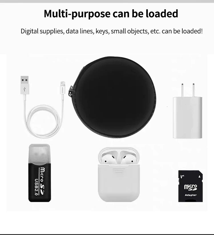 Bluetooth Headset Headphone Hard Case for Wired Earphones Storage Bag Case Portable Travel Shockproof Earbuds Carrying Pouch Bag Caseverse