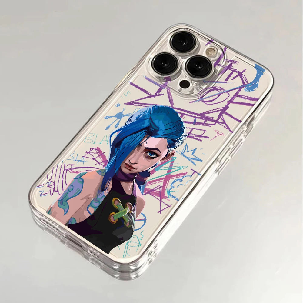 Graffiti Jinxs Phone Case for Samsung Galaxy S24 S23 S22 S21 S20 S10 FE Ultra Plus 5G Note 20 10 Pro Clear Soft Cover - Caseverse