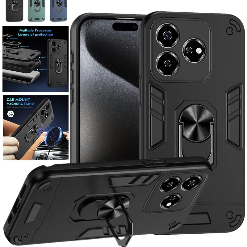 Military Grade Case for ZTE Axon 60 Lite Protective Cover Shockproof Ring Stand Holder Fundas Coque - Caseverse