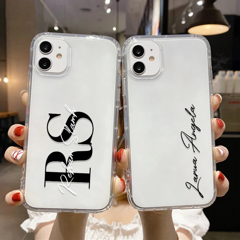 Personalized Custom Name Phone Case For iPhone 13 12 11 14 15 16 pro 16 14 15 Plus Xs MAX XR 12 13 Mini Clear Cover Capa Fundas Caseverse