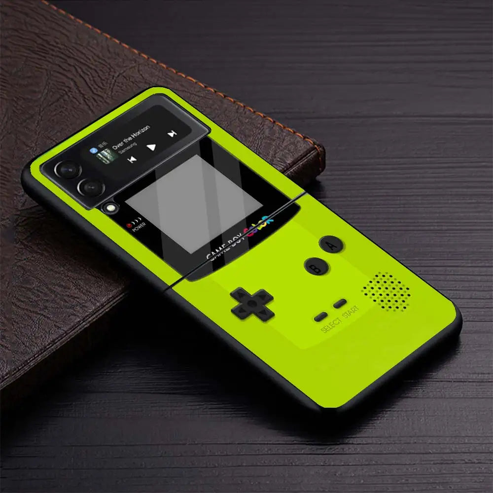 Gameboy Boy Game Phone Case for Samsung Galaxy Z Flip6 5G Flip4 Flip5 Flip3 Black Cover Z Flip 6 5 4 3 PC Shell Coque Galaxy Z F Caseverse