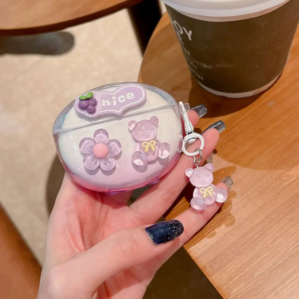 3D Flower Fruit Pattern Headphone Case For Xiaomi Redmi Buds 6 Buds 5 Pro Buds4 Active Buds 4 Lite Cover With Lovely Keychain Caseverse