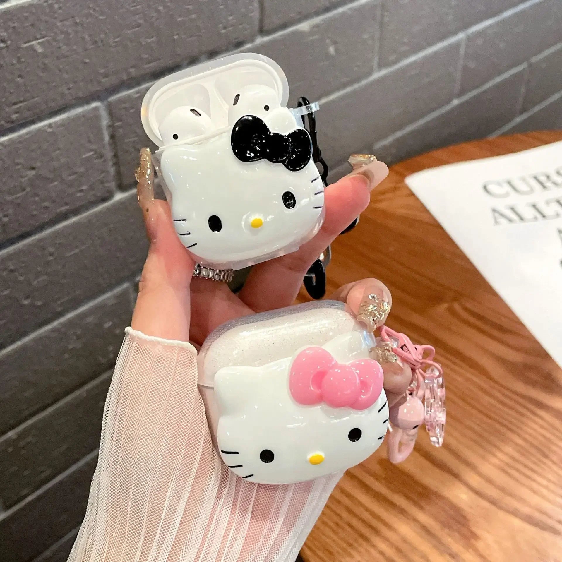 Cute Pink Hello KT Cat Cover for AirPods 4 Cartoon Earphone Case for Airpods Pro2 Pro 3 2 1 Protective Cover with Keychain Caseverse