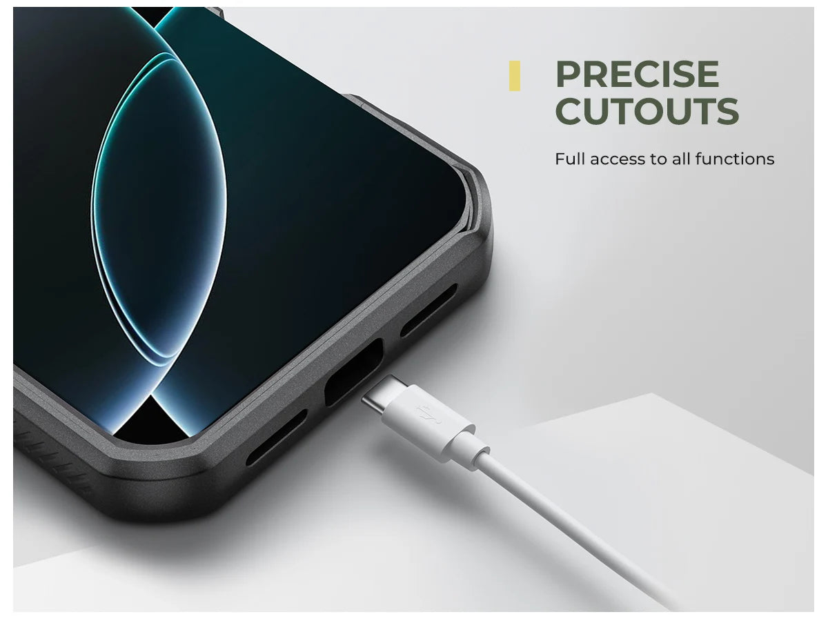 For iPhone 16 Pro Max Rugged Armor Shockproof Case with Built-in Sliding Camera Cover and Built-in Screen Protector Kickstand - Caseverse