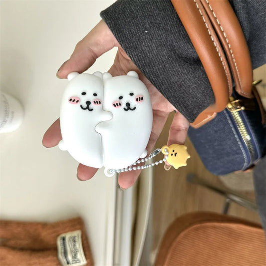 Embracing Bear Case for AirPods 4 Airpod 1 2 3 Pro Pro2 Bluetooth Earbuds Charging Box Protective Earphone Case Cover Caseverse