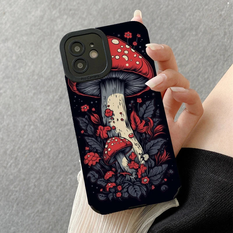 Aesthetic Art Mushroom Phone Cases for IPhone 11 Case 14 Pro Max 15 Pro Max IPhone Case for IPhone 13 - Caseverse