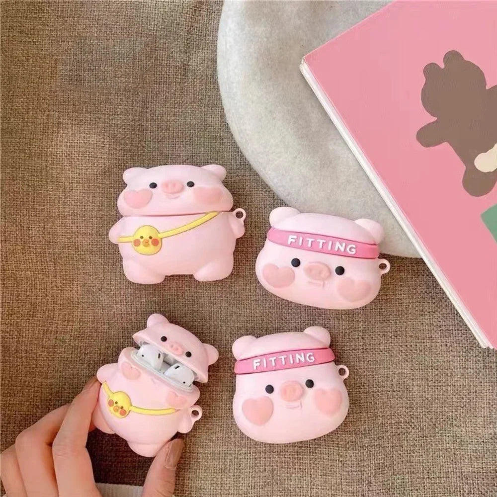 Bluetooth headset case Cartoon Pig cute wind silicone ear case, applicable to Airpods1/2, Airpods Pro, Airpods Pro2, Airpods3 Caseverse