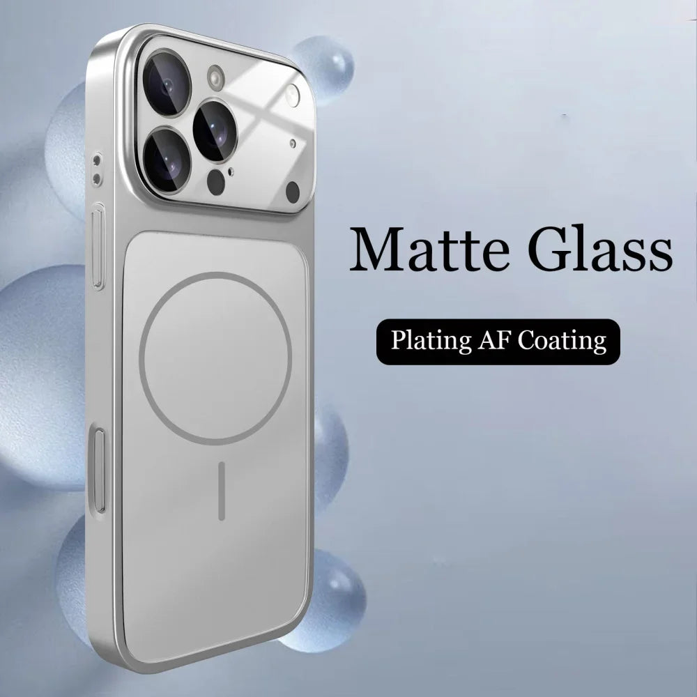 Original Glass Nano Matte Case For iPhone 17 Air 16 15 Pro Max 17Pro Cover Magnetic Magsafe Wireless Charging Armor Shell Funda