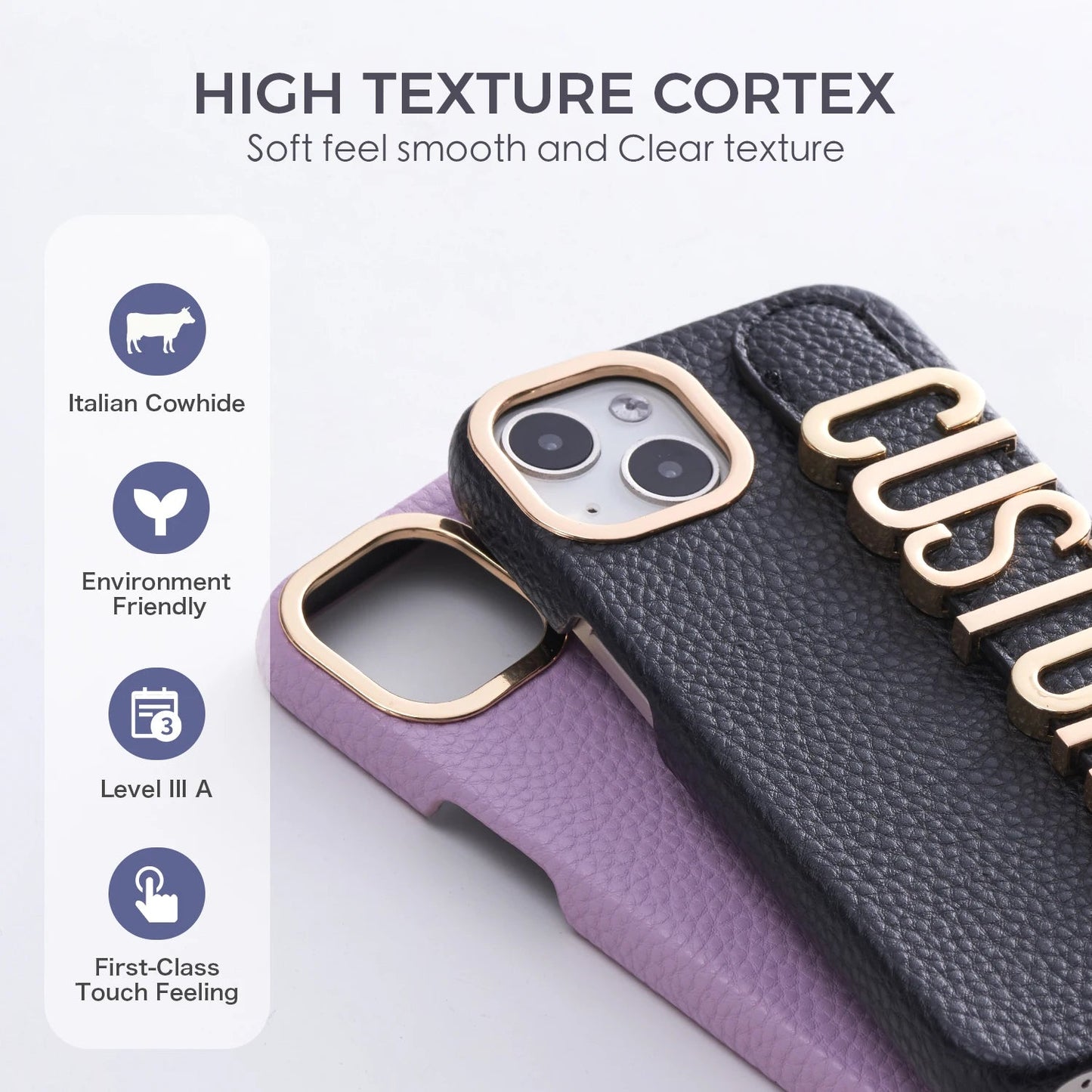 Leather Phone Case Custom Name Wristband Metal Gold Letters Personalized Cover for iPhone16 15 14 13 12 11ProMax 15 16plus Caseverse