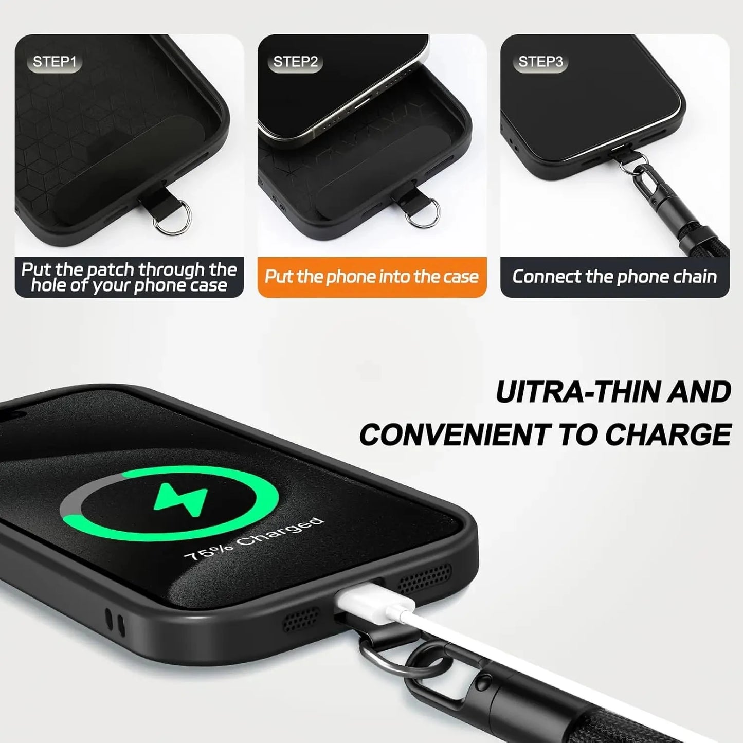 Lanyard - Adjustable Phone Strap Clip Holder for All Phone Case 7mm Thick (Neck & Shoulder & Crossbody / Wrist)