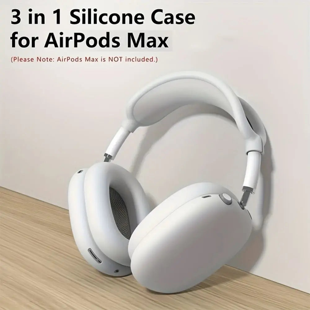 3 in 1 Soft Silicone Skin Protector Headphones Case For Airpods Max Cases Anti Scratch Shockproof Earphone Cover Accessories Caseverse