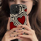 Fashion Romantic Love Hearts Phone Case For iPhone 13 16 14 15 Pro Max Plus 11 12 Mini XS X XR Soft Silicone Stripes Back Cover - Caseverse
