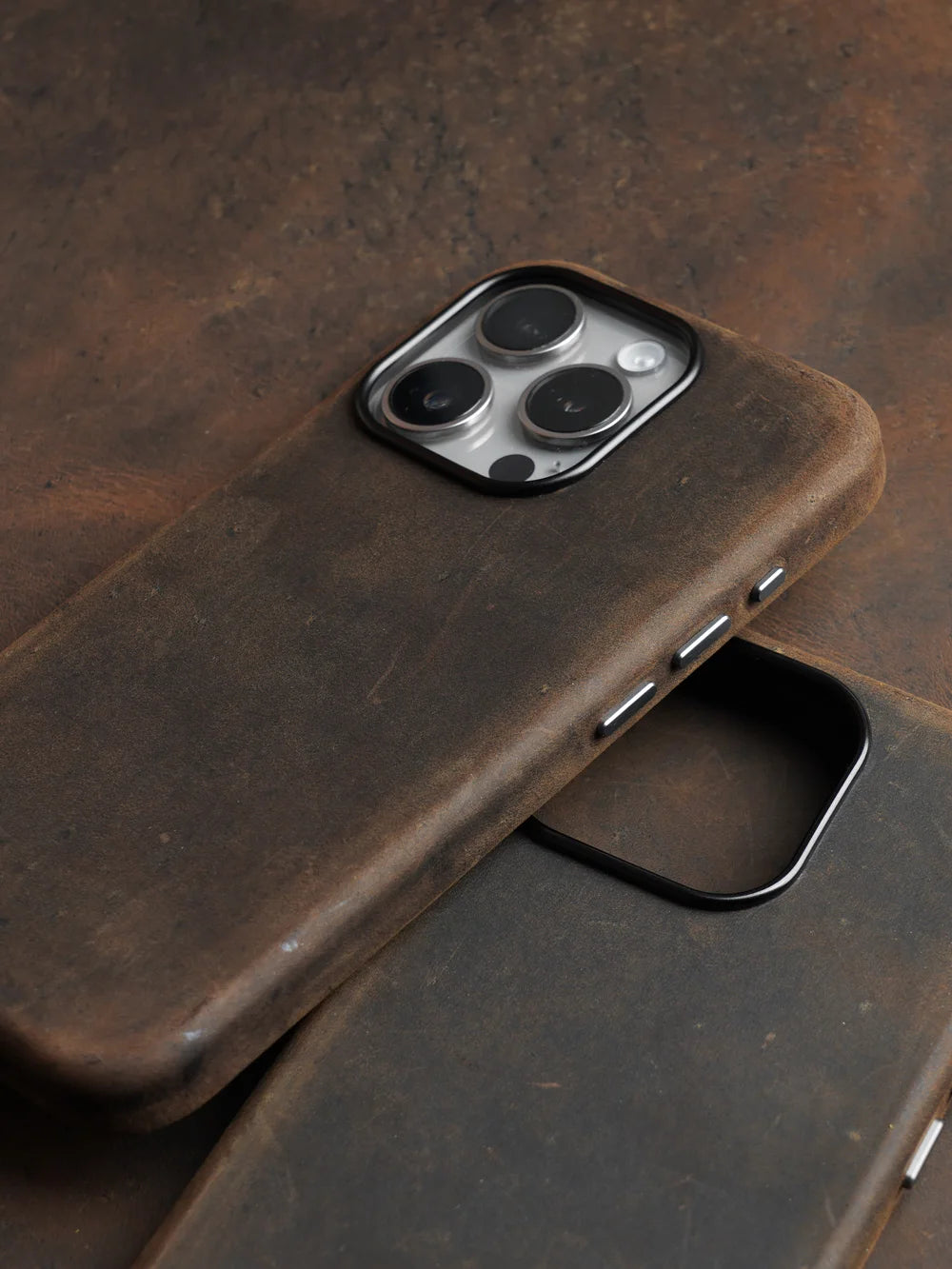 YMW Italian Crazy Horse Genuine Leather Case for iPhone 16 Pro Max 15 14 Personality Cowhide Magnetic Phone Cover - Caseverse