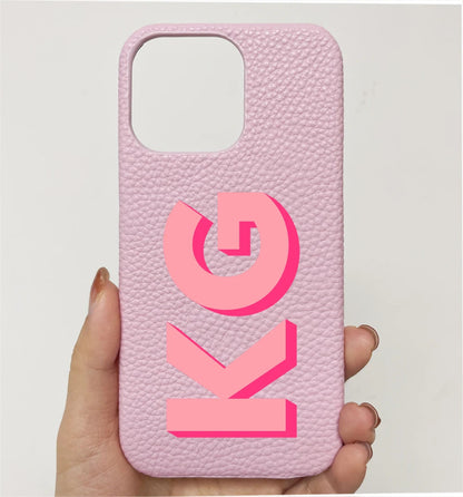 Personalized iPhone Case Monogram Initial Letter Leather Case For iPhone 15 14 13 12 11 Pro Max XS XR 7 8Plus Luxury Phone Cover Caseverse