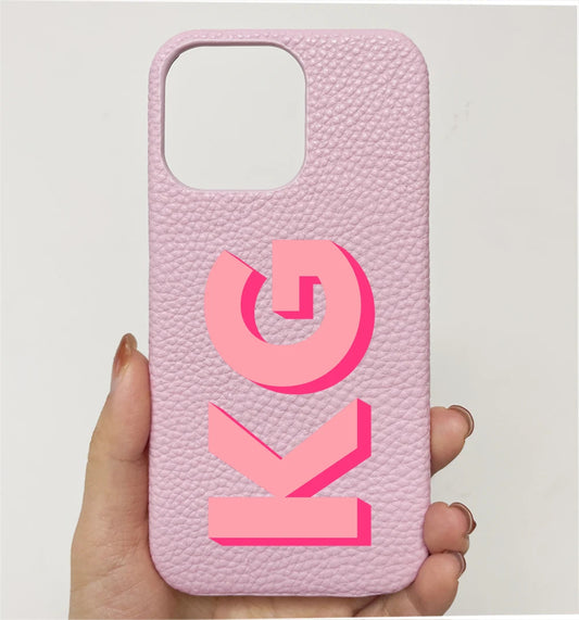 Personalized iPhone Case Monogram Initial Letter Leather Case For iPhone 15 14 13 12 11 Pro Max XS XR 7 8Plus Luxury Phone Cover Caseverse