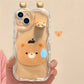 Korean Cute 3D Bear Frog Rabbit Ear Soft Silicone Phone Case For iPhone 14 15 Pro Max 13 12 Pro 11 Cartoon Clear Cover - Caseverse