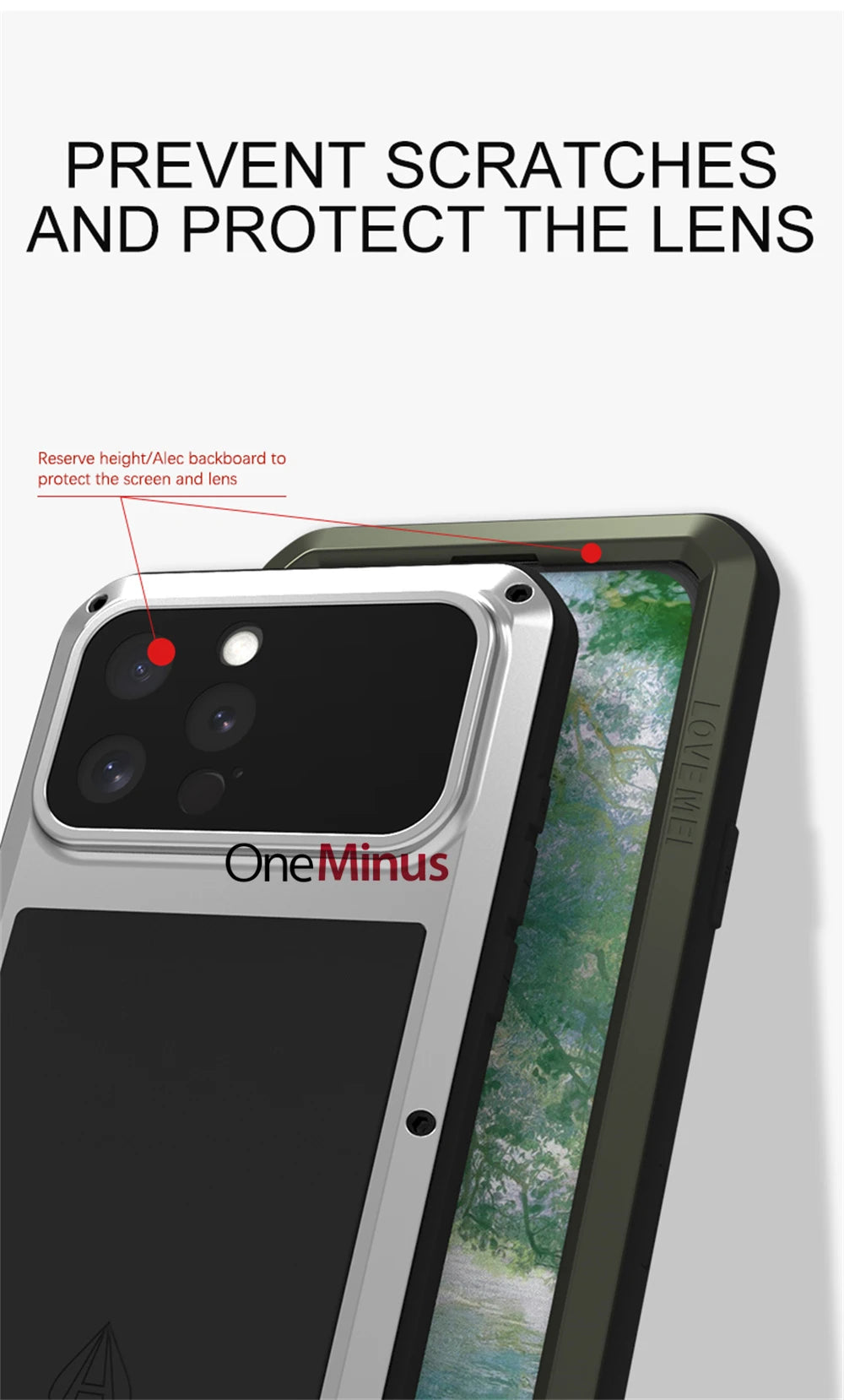 Original LOVE MEI Metal Armor For iphone 16 Pro Max Case 15 Plus 14 Military Grade Silicone Shockproof Cover Built-in Protector - Caseverse