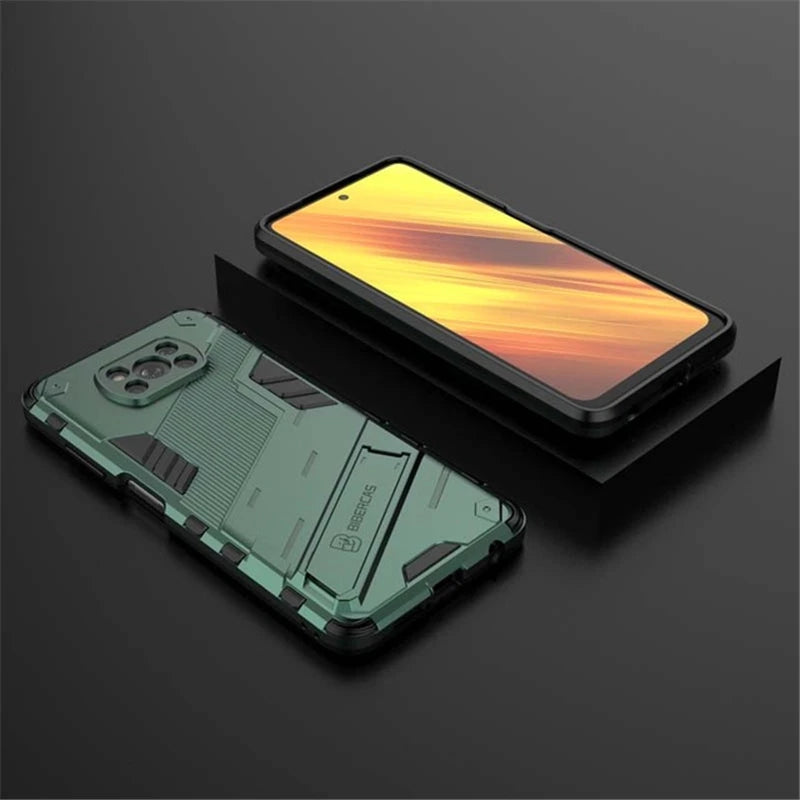 Armor Shockproof Phone Case For Xiaomi Mi Pocophone Poco X3 Pro Magnetic Car Holder Stand Cover for Poco X3 NFC Hard Rugged Case - Caseverse