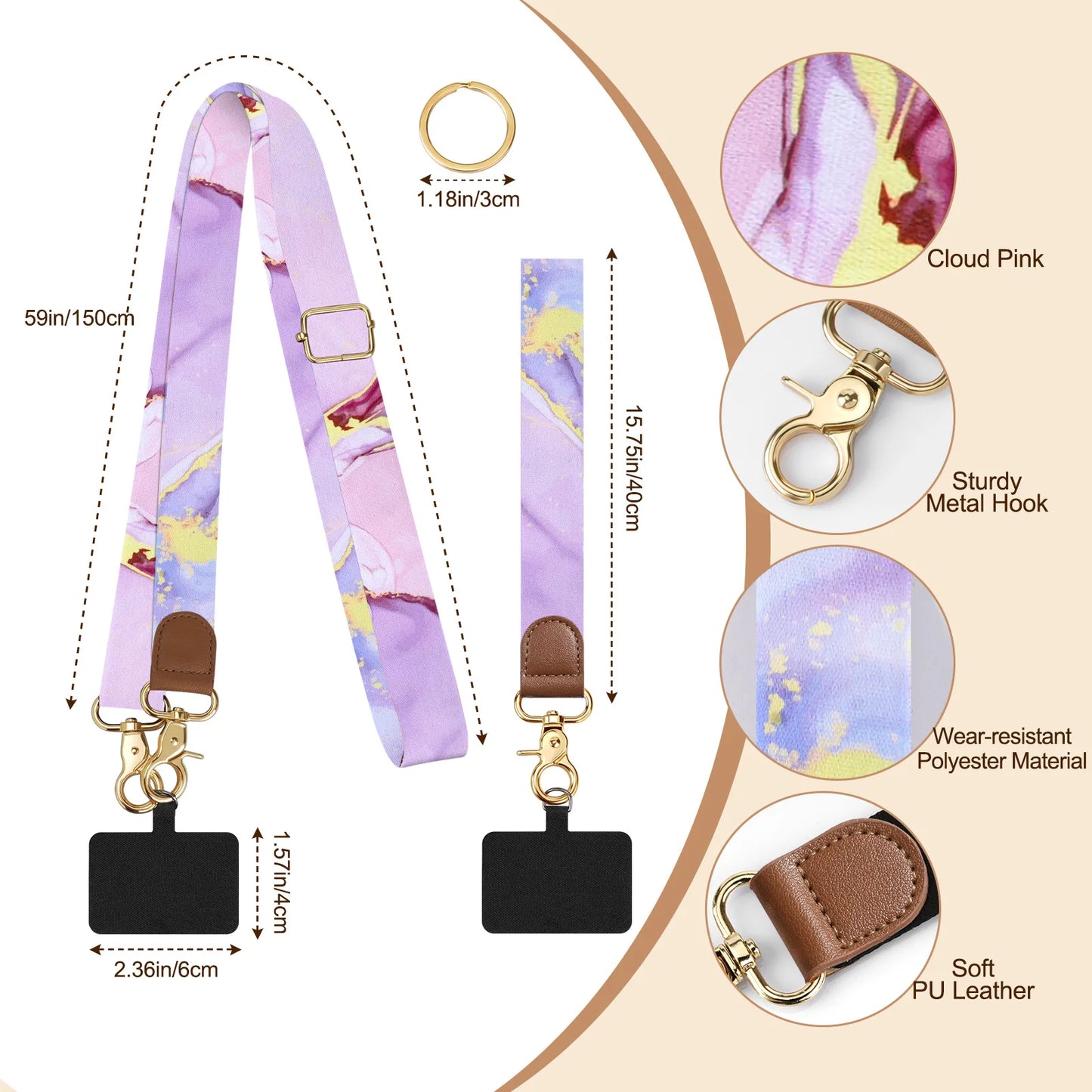 Phone Lanyard Crossbody Wrist Strap,Adjustable Anti-Theft Strap for All Smartphone Case,Universal Cell Phone Neck lanyard for me