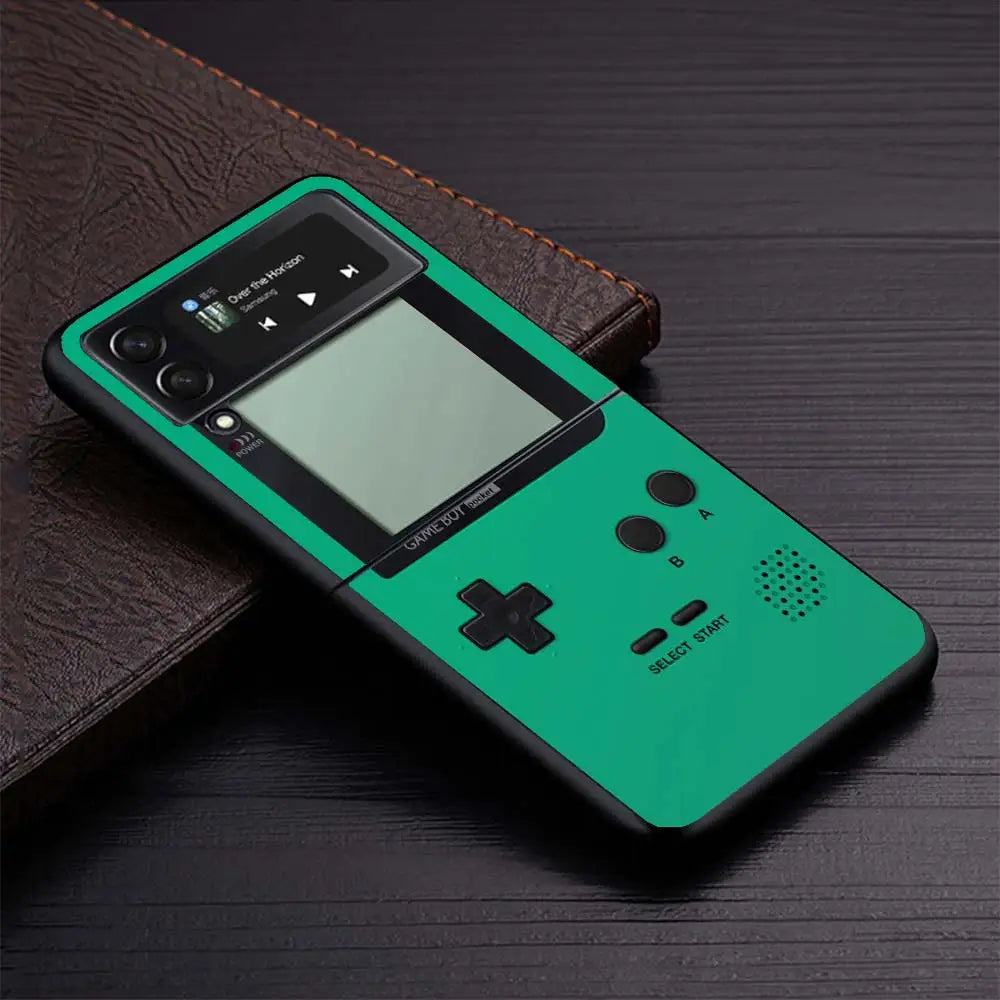 Gameboy Boy Game Phone Case for Samsung Galaxy Z Flip6 5G Flip4 Flip5 Flip3 Black Cover Z Flip 6 5 4 3 PC Shell Coque Galaxy Z F Caseverse