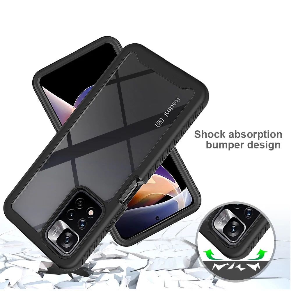 Hybrid Full Body Rugged Case For Xiaomi Redmi Note 11 Pro 5G Cover Note 12 Pro Clear Crystal Phone Cover Note11 Pro+ 11s Funda - Caseverse