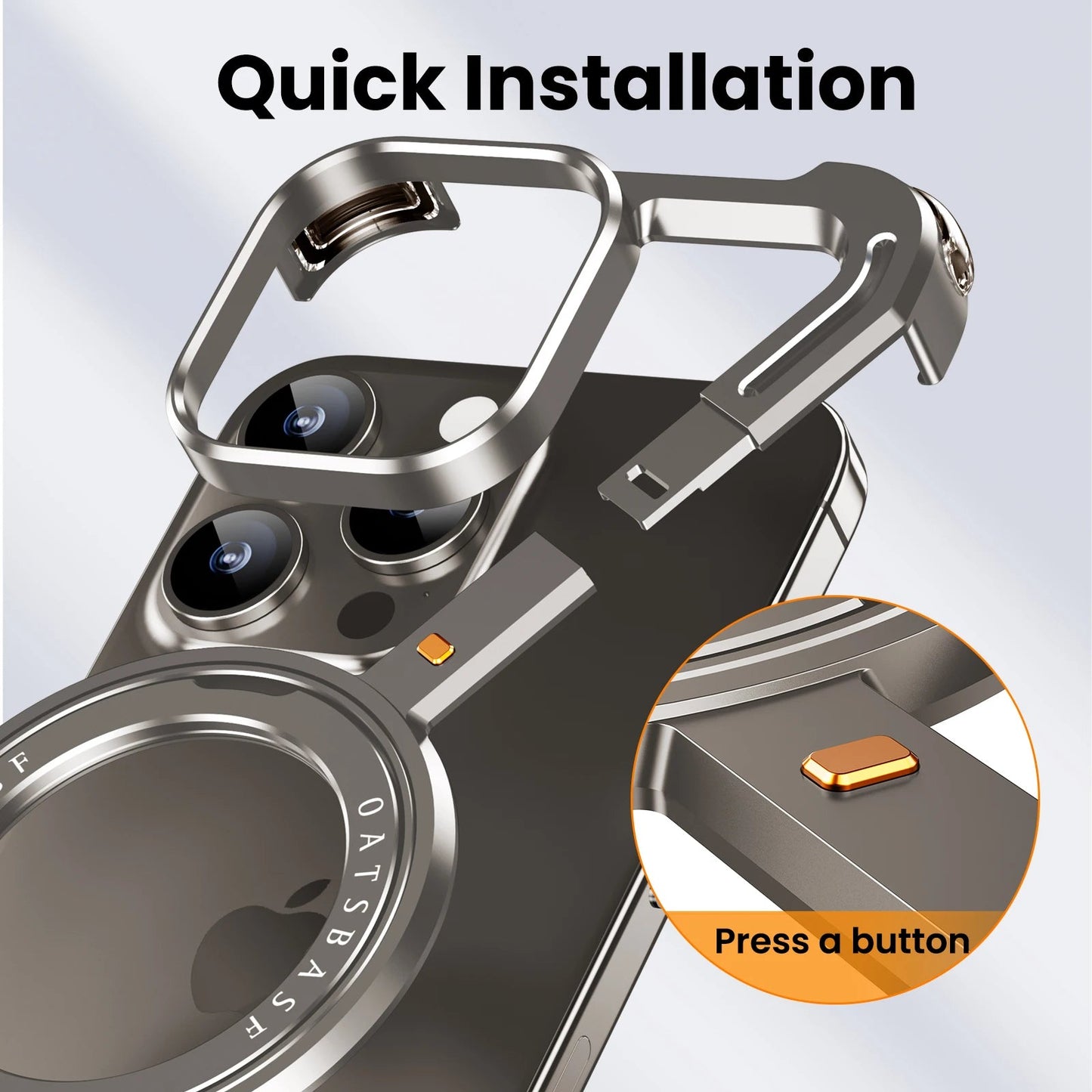 Oatsbasf Z Shape Metal Phone Case for iPhone15 /16 Pro Max Phone Protective Cover Shockproof Bumper w/360° Rotation Holder Caseverse