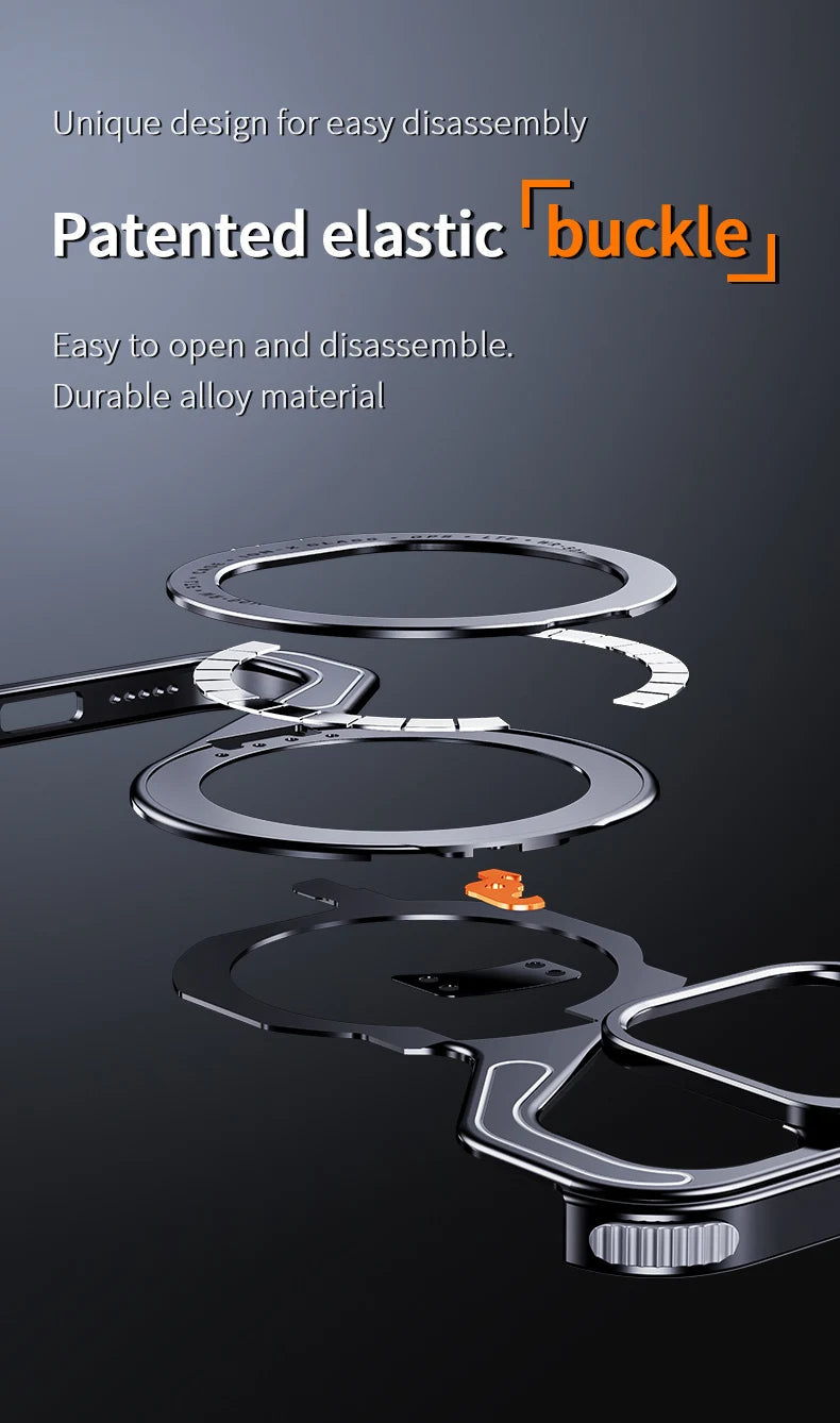 Shockproof Phone Case Z Shape Metal Frame for iPhone 16 Pro 15 14 13 Pro Max Plus Full Aluminium Alloy Magnetic Bracket Cases Caseverse