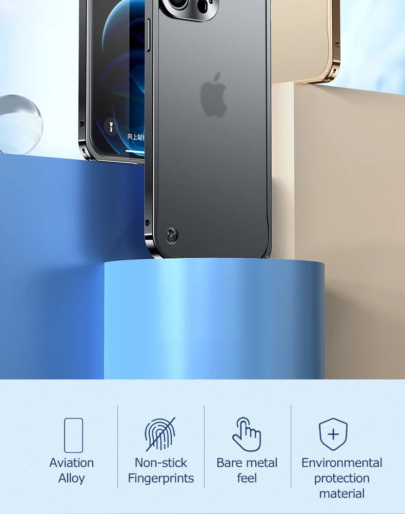 Metal Phone Cases For IPhone 12 13 14 15 16 Pro Max Plus Cover Magnetic Aluminum Frame Phone Shell For Iphone 13 Mini 14 15 Plus Caseverse