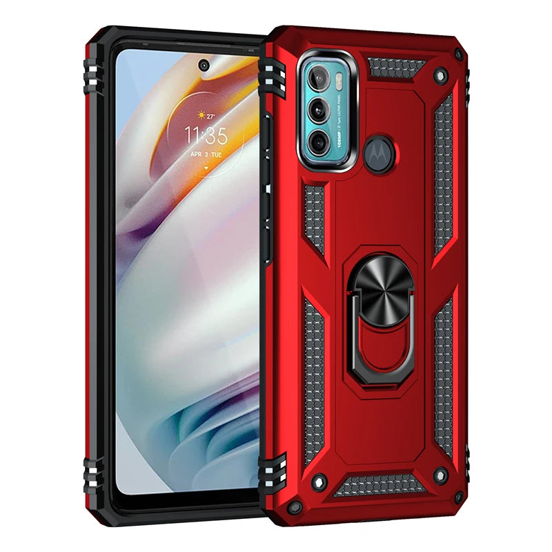 For Motorola Moto G40 Fusion Case Rugged Armor Shockproof Phone Case For Moto G31 G41 G51 G71 5G Magnetic Ring Holder Back Cover - Caseverse
