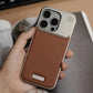 Aluminum Alloy Leather Magnetic Phone Case For iPhone 16 16pro 15 14 Pro Max Wireless Charging Metal Frameless Shockproof Cover Caseverse