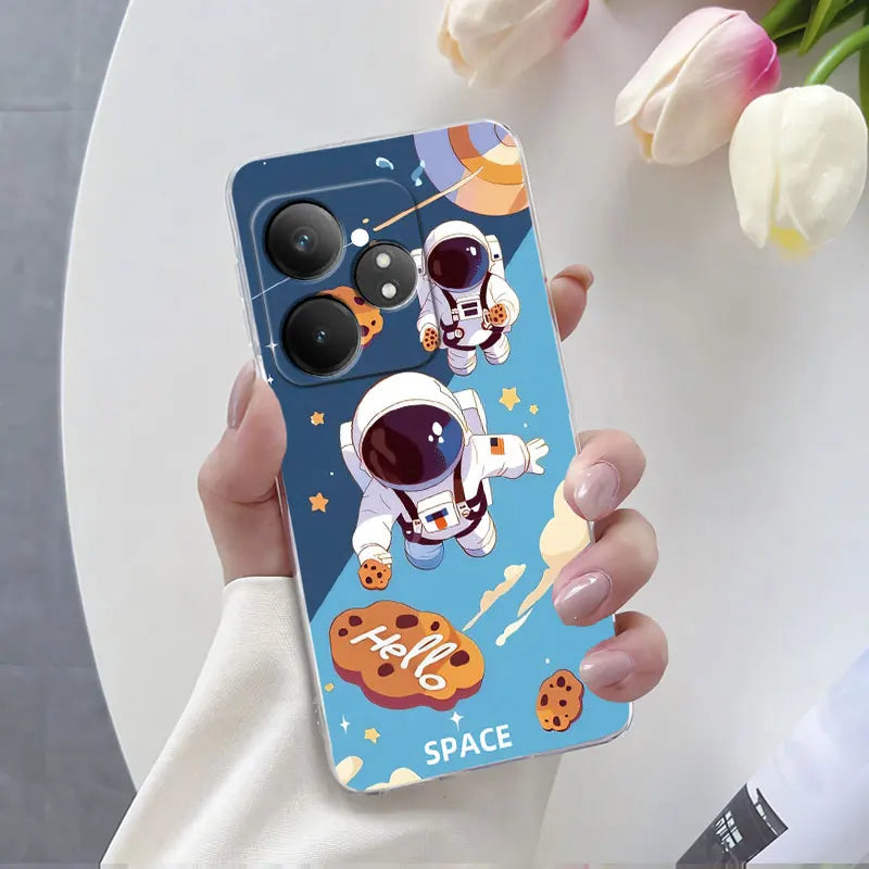 For Realme GT Neo 6 SE Neo6 6T Case Luxury Phone Case For Realme GT Neo6 SE Marble Flower Clear Soft Silicone Protective Cover - Caseverse