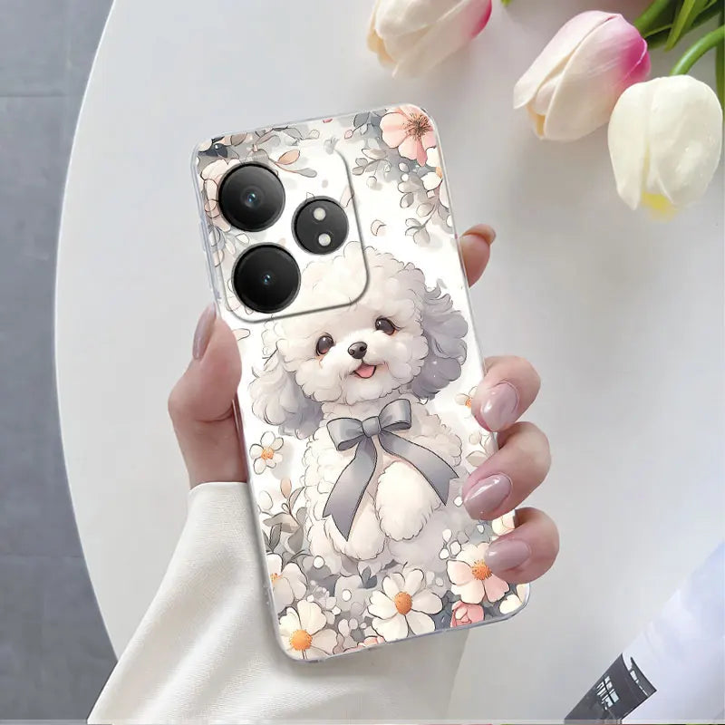 For Realme GT Neo 6 SE Neo6 6T Case Luxury Phone Case For Realme GT Neo6 SE Marble Flower Clear Soft Silicone Protective Cover - Caseverse