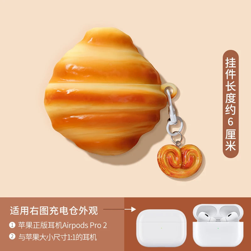 Toast Bread Donut Chocolate Cookies Case for Apple AirPods 4 1 2 3 Generation Cover for AirPods Pro 2nd Gen Air Pods Protective Caseverse