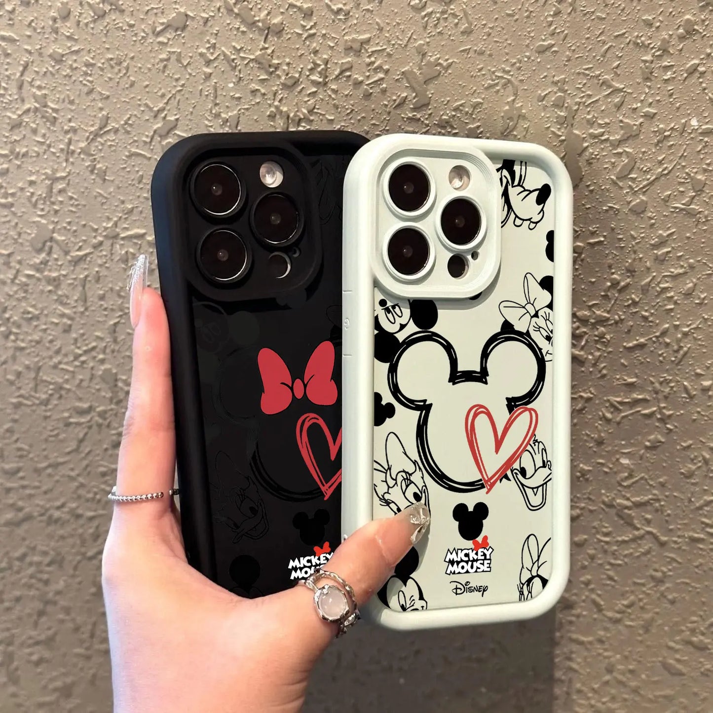 Mickeys Minnies Yk2 Red Cute Phone Case for IPhone 16 15 14 13 12 11 Pro Max Mini XR XS X 7 8 Plus Soft TPU Back Cover - Caseverse