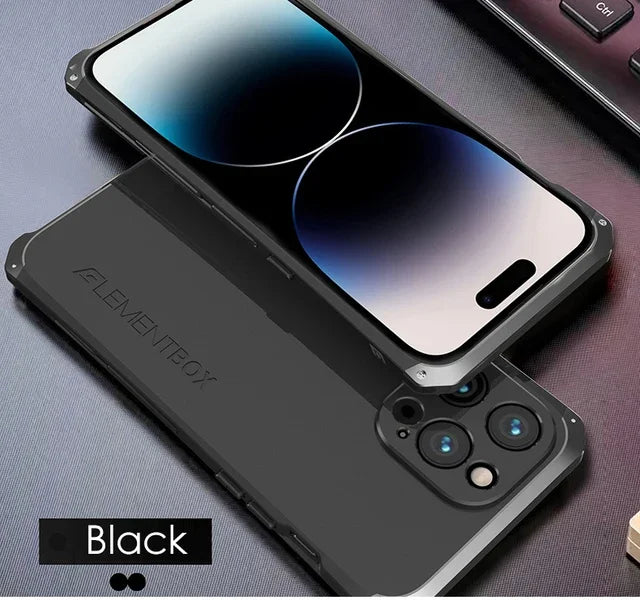 Metal Frame PC Phone Case for IPhone 13 12 14 15 Pro Max Aluminum Anti-collision Strip Silica Gel Back Cover for IPHON 15 Promax Caseverse