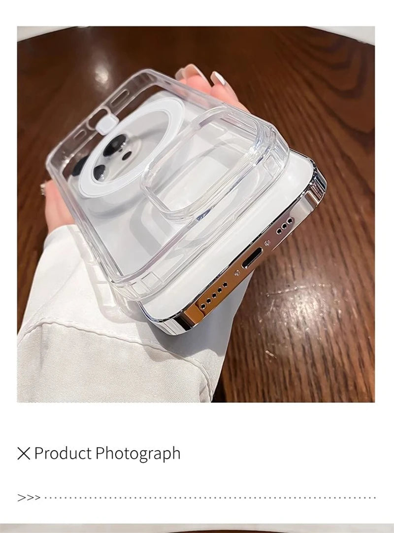 Original Clear For Magsafe Magnetic Wireless Charging Case For iPhone 15 14 13 12 Mini 11 Pro X XR XS Max 7 8 Plus Acrylic Cover - Caseverse