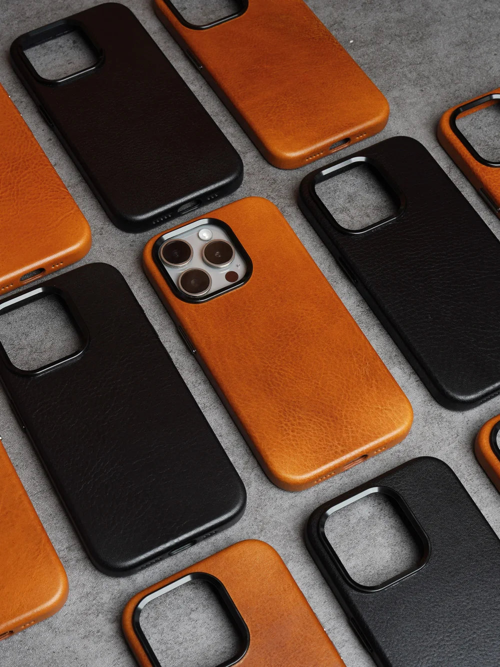 YMW Magnetic Genuine Leather Case for iPhone 16 Pro Max 15 14 Personality Cowhide Magnetic Phone Cover - Caseverse