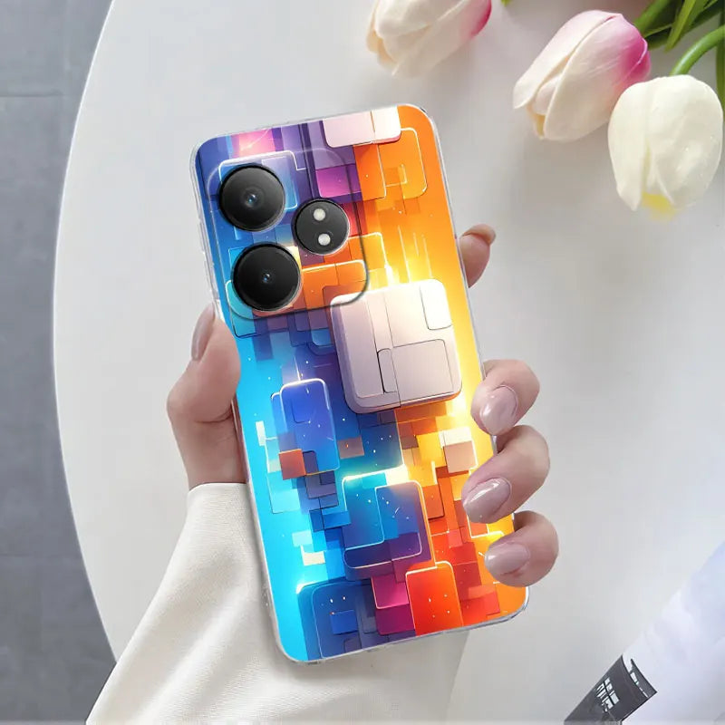 For Realme GT Neo 6 SE Neo6 6T Case Luxury Phone Case For Realme GT Neo6 SE Marble Flower Clear Soft Silicone Protective Cover - Caseverse