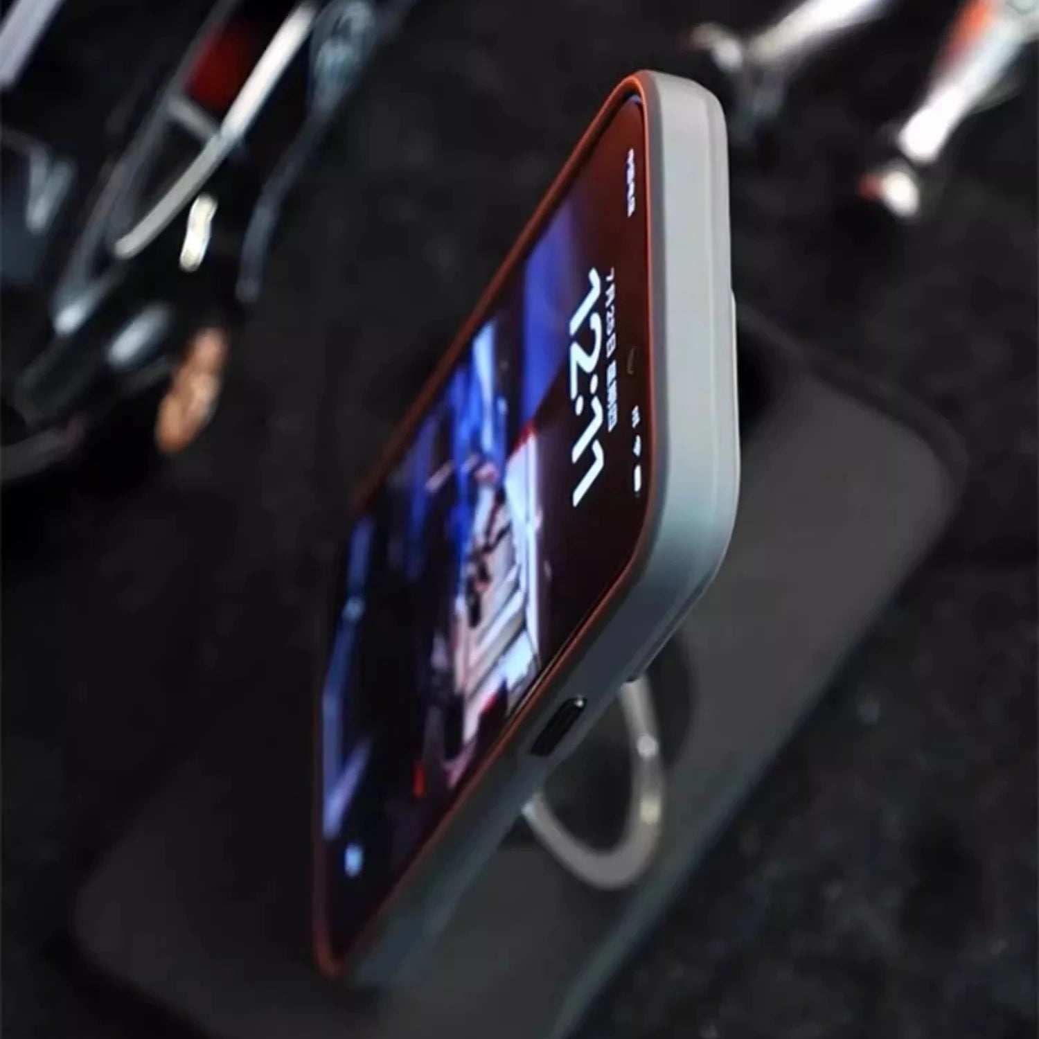 Desert Titanium metal holder carbon fibre magnetic phone case for iPhone 16 15 14 13 12 Pro Max magsafe charging armor hard case - Caseverse